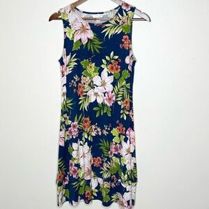 J. Jill Blue Tropical Stretch Knit Tank Dress NWT - Women’s US S